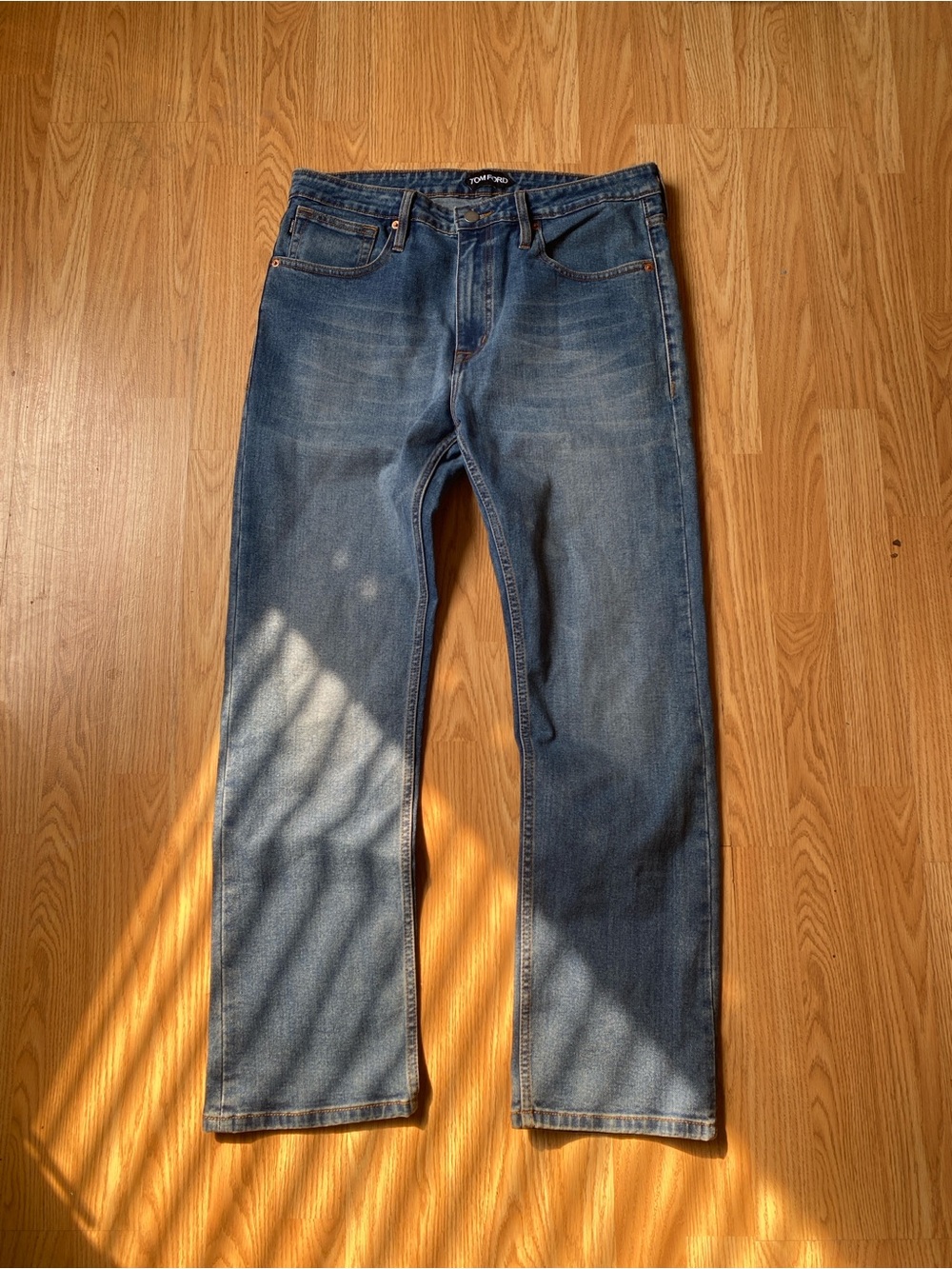 Tom Ford Men's Blue Wash Jeans 34x30 Straight Cut